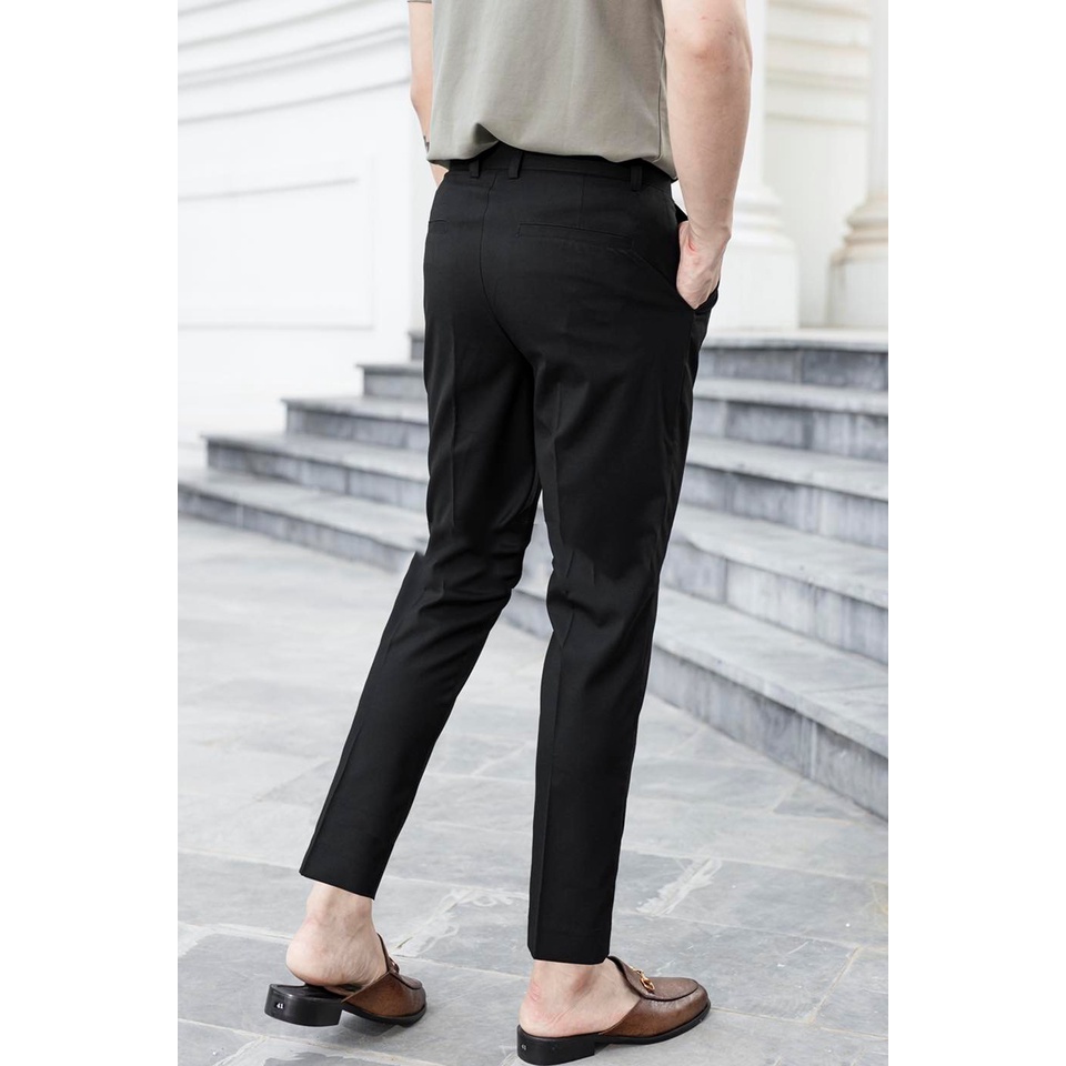 Quần Tây Xanh Than Dáng Vừa Chất Vải Âu Mềm Mịn Ôm Nhẹ Ống Côn Thời Trang