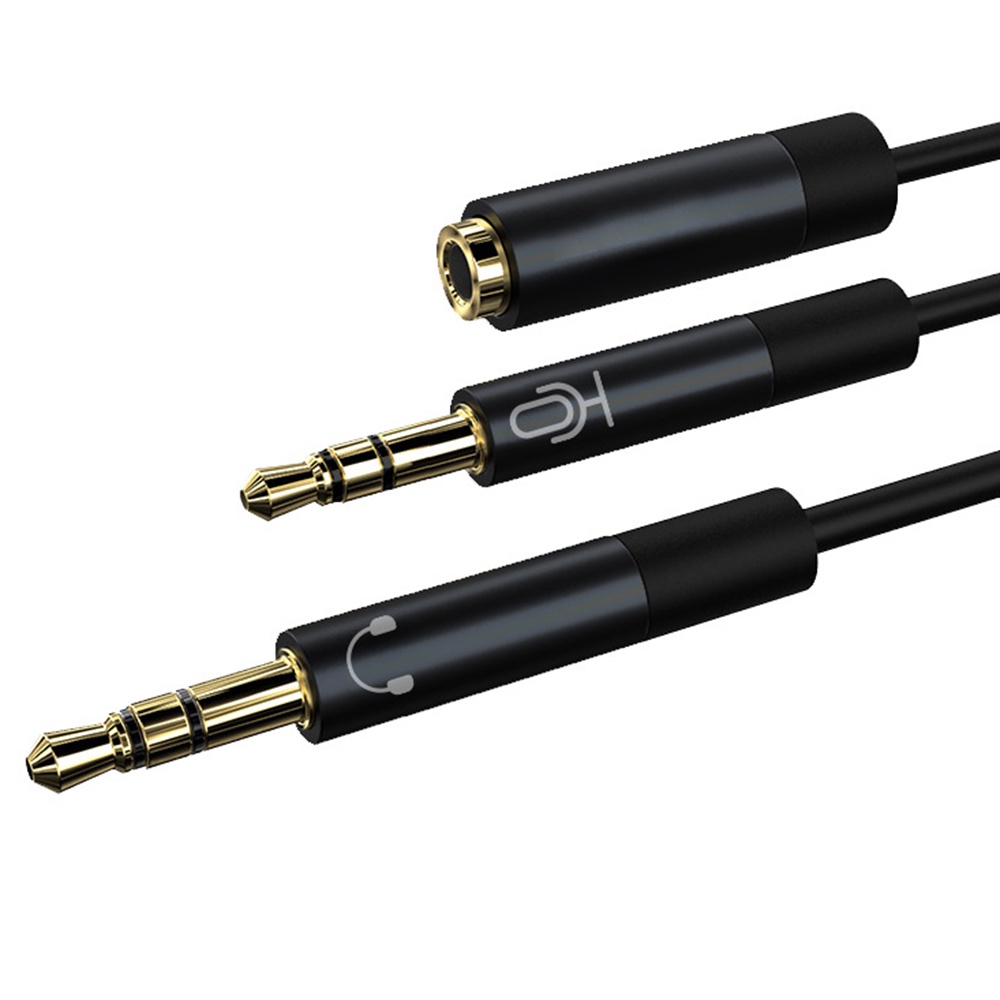 Hàng có sẵn Cáp chuyển đổi âm thanh tai nghe mic cho điện thoại máy tính
