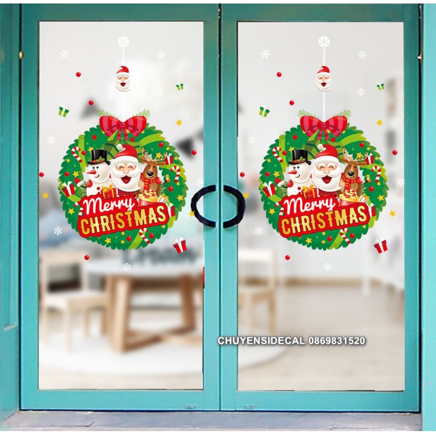 Decal trang trí tường Noel - Vòng Nguyệt Quế Noel sắc nét