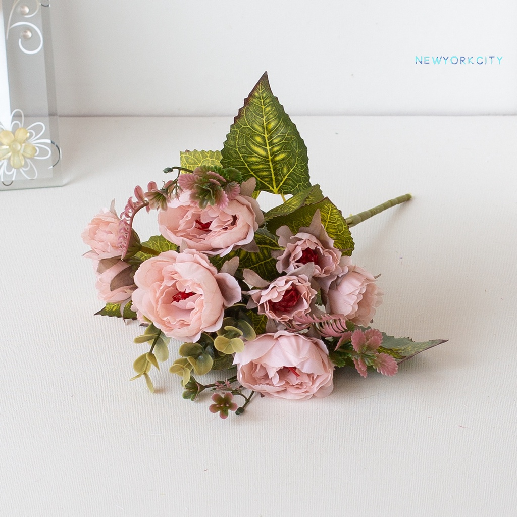 Ny-thiết Kế Hoạch Hoa Mẫu Đơn Giả Bằng Lụa Nhiều Đầu Tươi Tắn Đẹp Mắt DIY