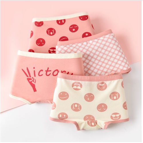 Quần chíp bé gái combo quần lót em bé cotton kháng khuẩn từ 9-45kg