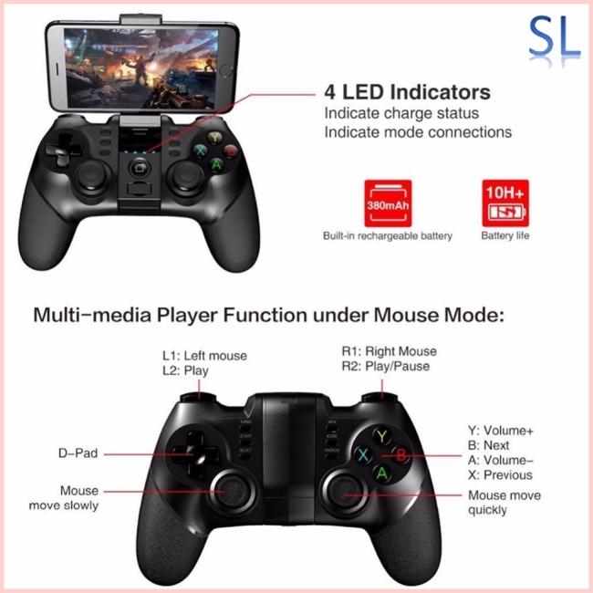 Tay Cầm Chơi Game Không Dây Bluetooth 2.4g 3 Trong 1 Ipega 9076 Cho Android/Ios