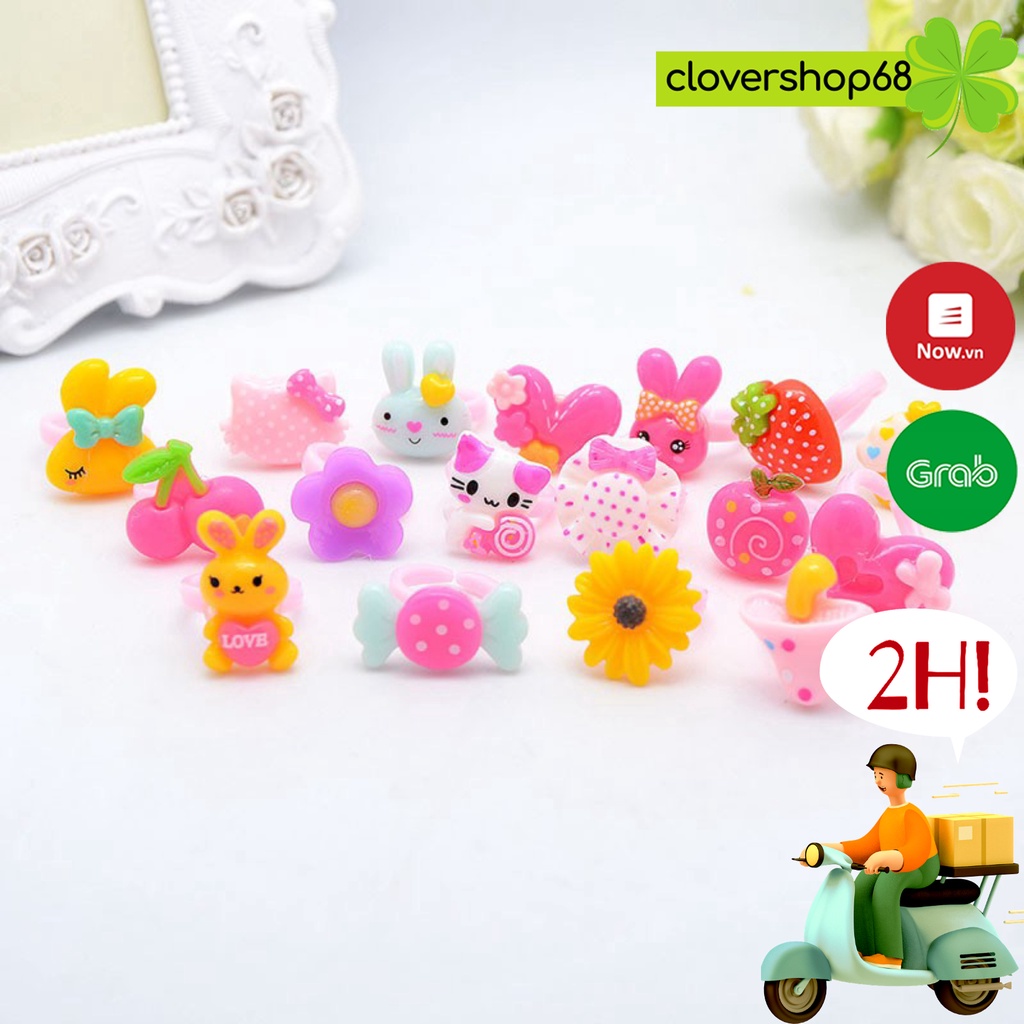 Nhẫn nhựa hoạt hình mẫu cực đẹp   Clovershop68