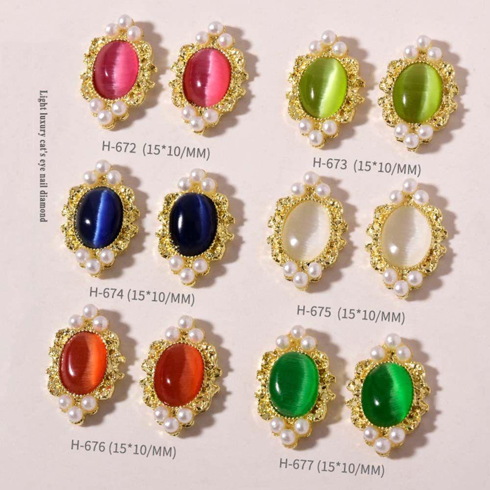 Móng Tay Giả Hình Bản Đồ Đại Dương|Miếng Dán Trang Trí Móng Tay Hình Mắt Mèo Thời Trang DIY|Khung Hợp Kim Trang Trí Móng Tay