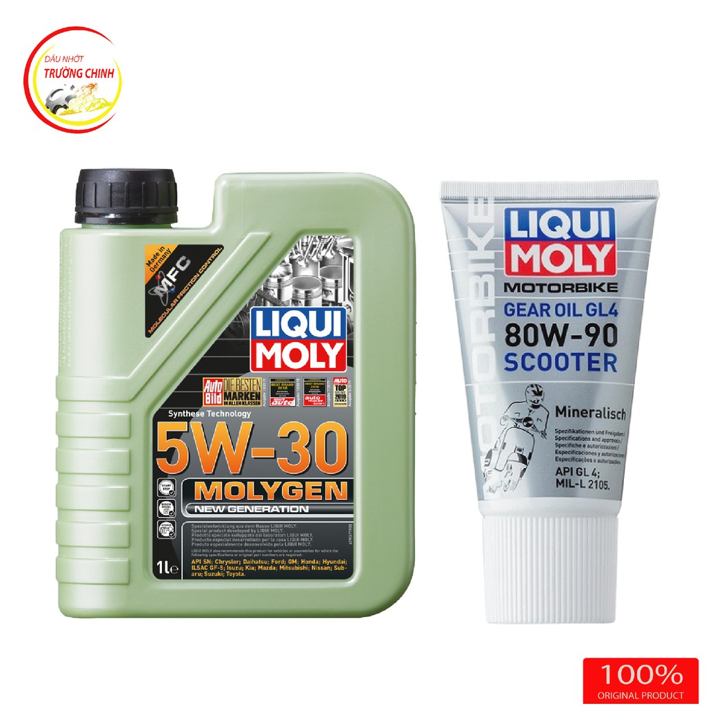 [Mã LT50 giảm 50k đơn 250k] Combo nhớt Liqui Moly Molygen 5W30 1L + Hộp số liqui Moly 150ML dành cho xe ga