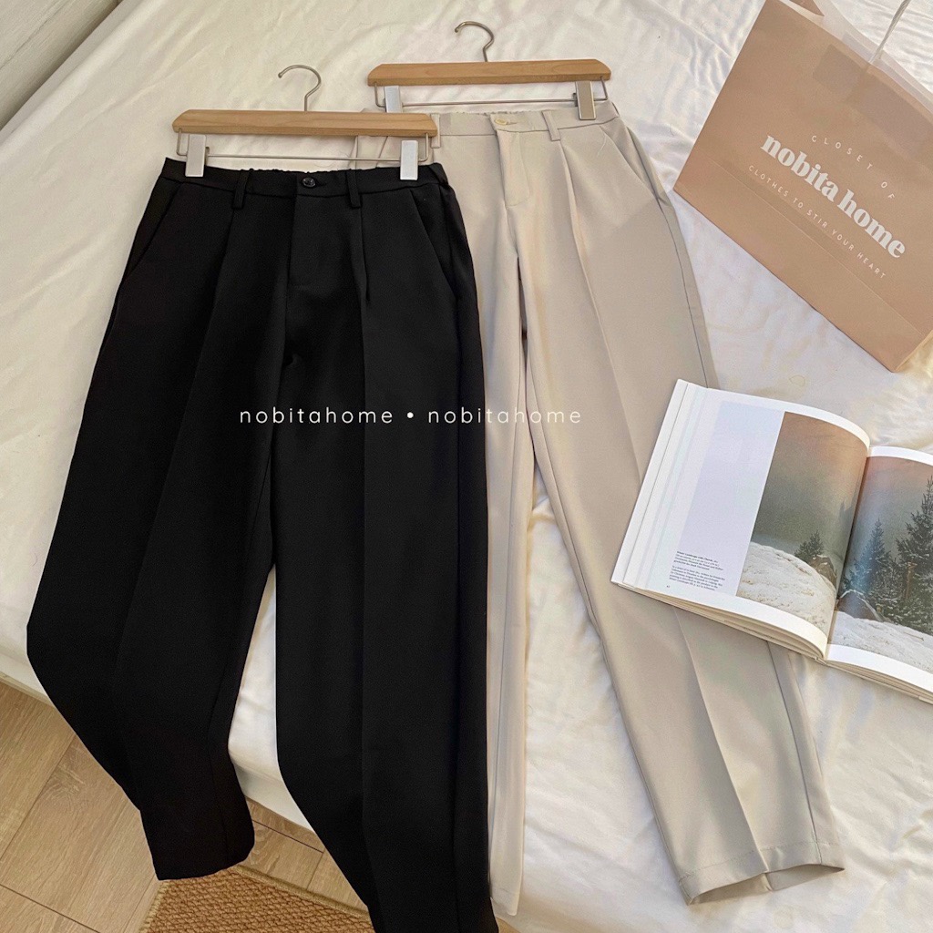 NOOBITA - Quần tây nam dáng rộng, nửa lưng chun _ form dài và 9 tấc _ 7319