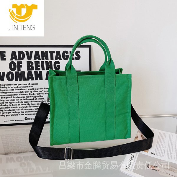 Túi Xách Vải Canvas Màu Trơn In Chữ Cỡ Lớn 2022 Thời Trang Cho Nữ