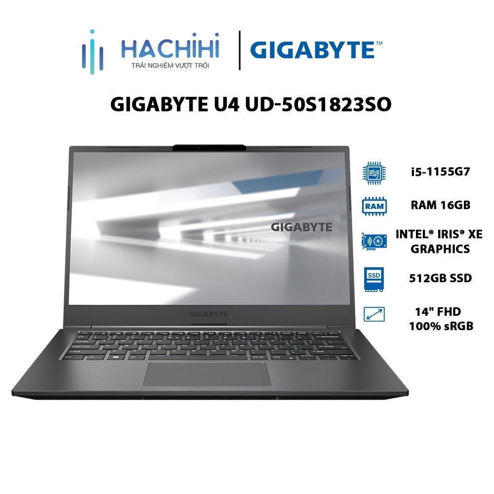 Laptop Gigabyte U4 UD-50S1823SO i5-1155G7 | 16GB | 512GB | 14' FHD 72% NTSC | Win 11