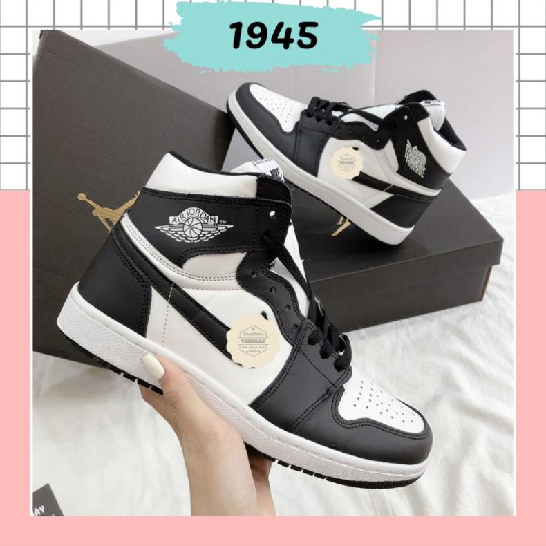Giày Thể Thao Nam Nữ JORDAN PANDA 1;1 Giayf Jordan Đen Trắng Cổ Cao ! ||