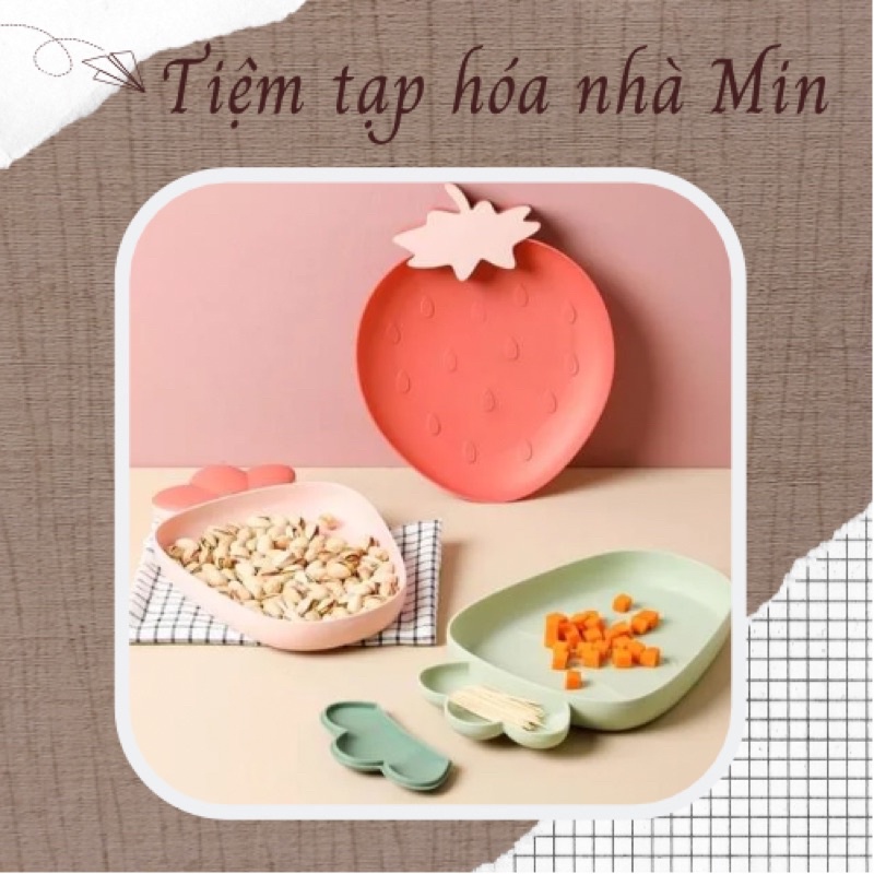 Đĩa đựng hoa quả, đĩa ăn dặm bằng nhựa cute, nhiều màu sắc và hình dạng