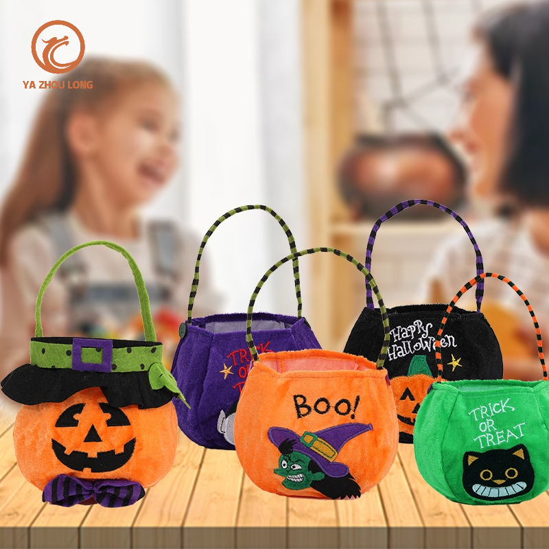 Túi đựng kẹo YAZHOULONG xách tay dạng tròn thiết kế halloween độc đáo