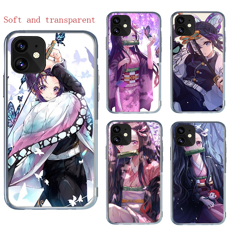 Ốp Điện Thoại Mềm Trong Suốt Hình Tanjiro Nekoko Kimetsu Cho iPhone 11 Pro 5 5s 6 6s Plus 7 8 Plus X XS XR XS Max