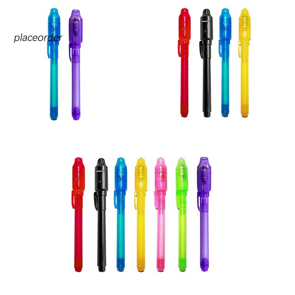 Bộ 4 bút dạ quang đánh dấu 2 trong 1 UV viết mực vô hình dùng làm quà tặng cho trẻ