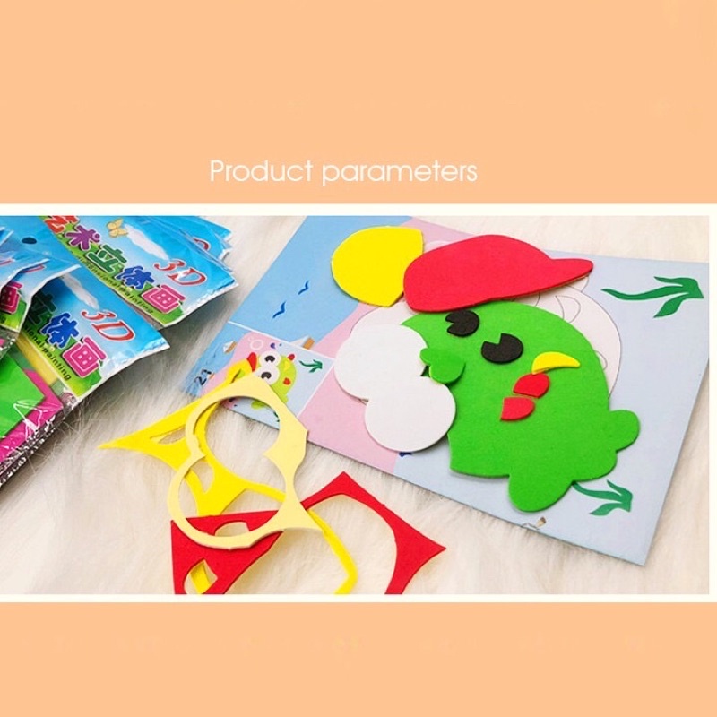 Tranh dán xốp  hoạt hình nghộ nghĩnh