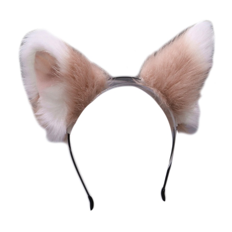 Băng đô tai mèo lông dài sống động nhiều màu sắc hóa trang halloween cho nữ