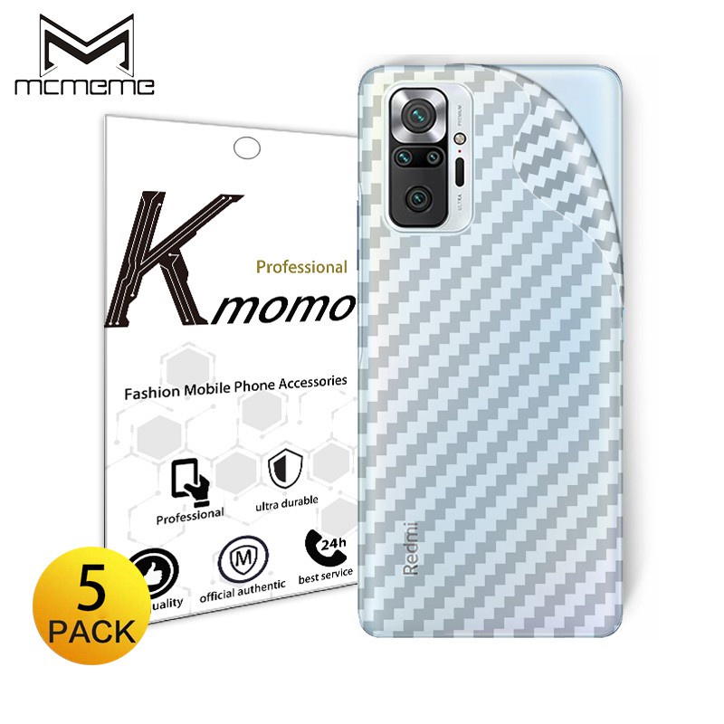5 Miếng Dán Lưng Sợi Carbon 3D Cho Xiaomi Redmi 12 12C A2+ A1 10 10C 10A Note 12s 12 Pro