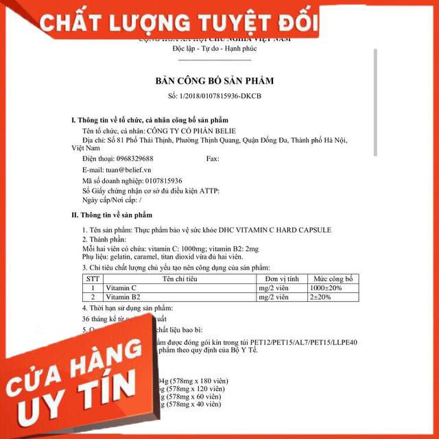 Viên uống DHC bổ sung vitamin C Nhật Bản