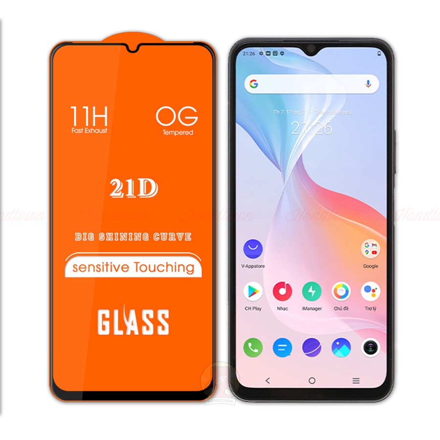 Kính Cường Lực Vivo Y33s 21D Trong Suốt Full Màn Chống Nước Chống Xước Chống Va Đập Không Chấm Li Ti Handtown