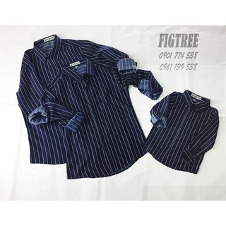 Áo gia đình sọc xanh đen FIG TREE ( Mã 145A)