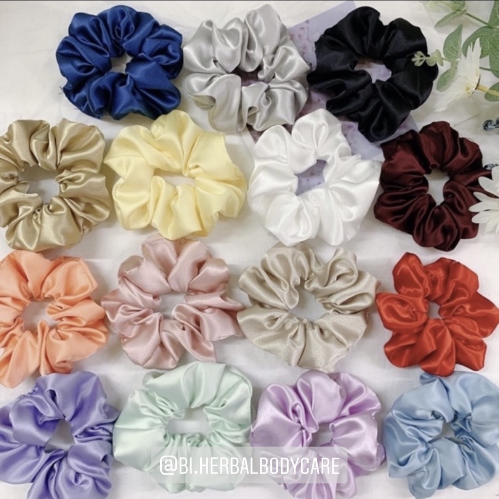 [Handmade] Dây cột tóc scrunchies vải phi bóng hot trend dành cho bạn nữ nhiều màu sắc