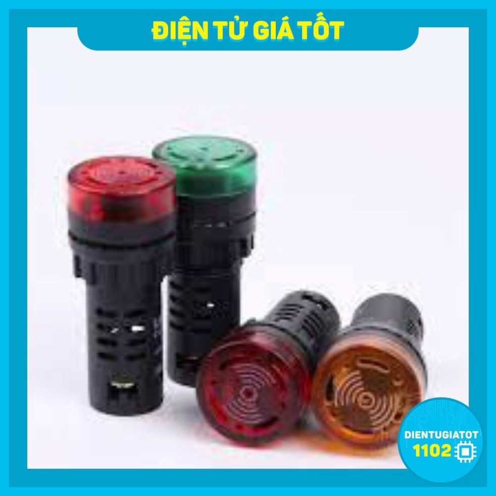 Đèn Báo Có Còi,  loa đèn, còi báo động, AD16-22SM, Đèn còi [12V/24V/220V]