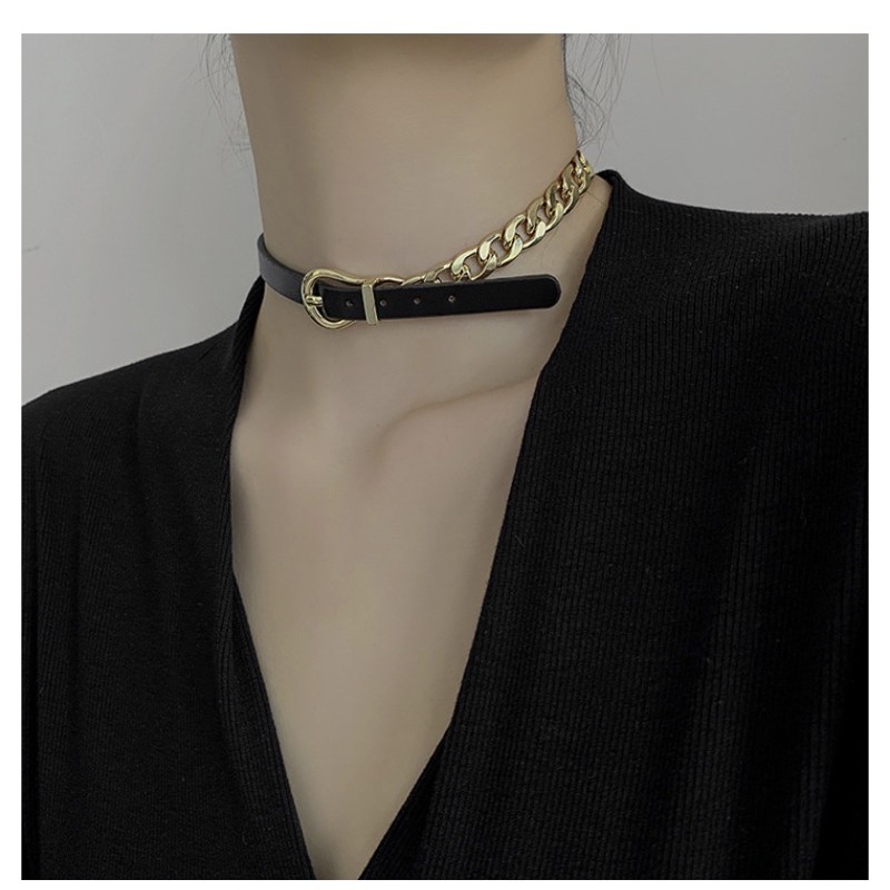 Dây chuyền bạc nữ choker phối xích phong cách hàn quốc BBstore