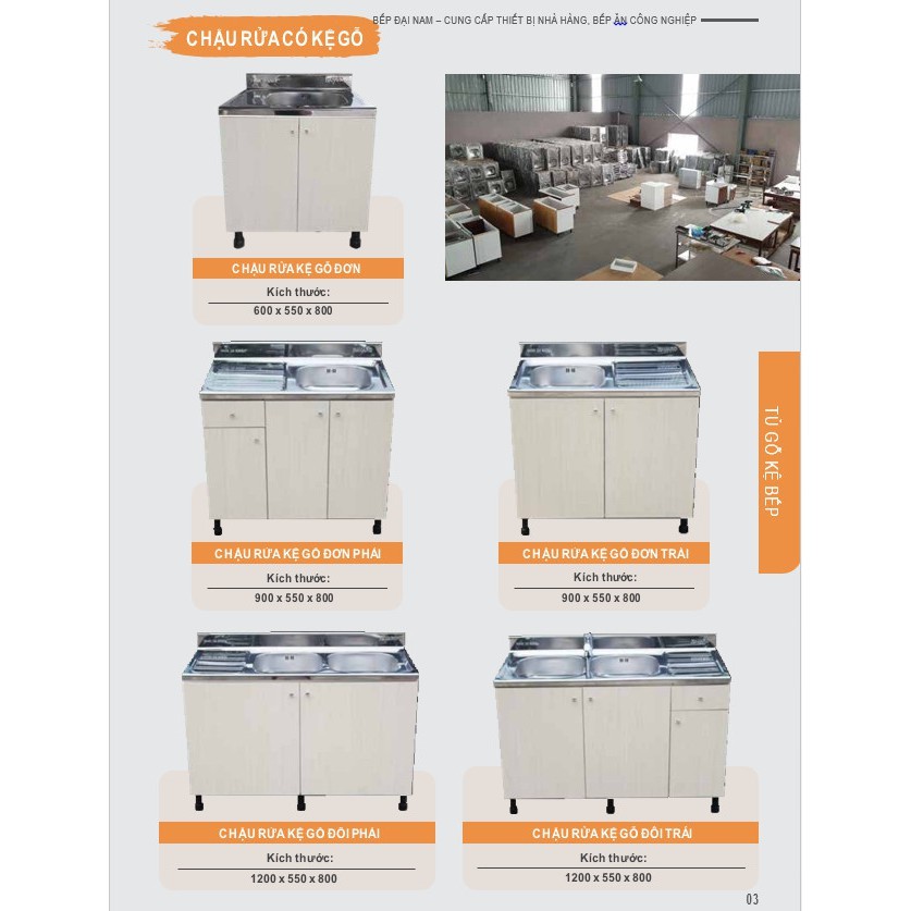 Bồn rửa chén kèm tủ gỗ sản xuất tại Bếp Đại Nam hàng cao cấp, chậu rửa bát inox kệ gỗ không han rỉ, bảo hành 12 tháng