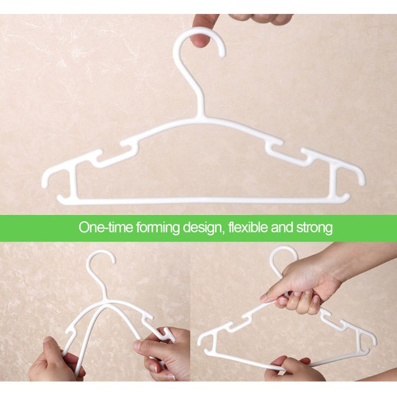Set 10 móc nhựa treo quần áo em bé tiết kiệm không gian chống trượt