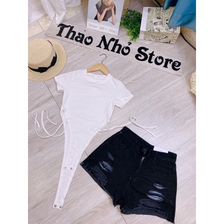 áo bodysuit thắt dây eo siêu hót(hình thật)
