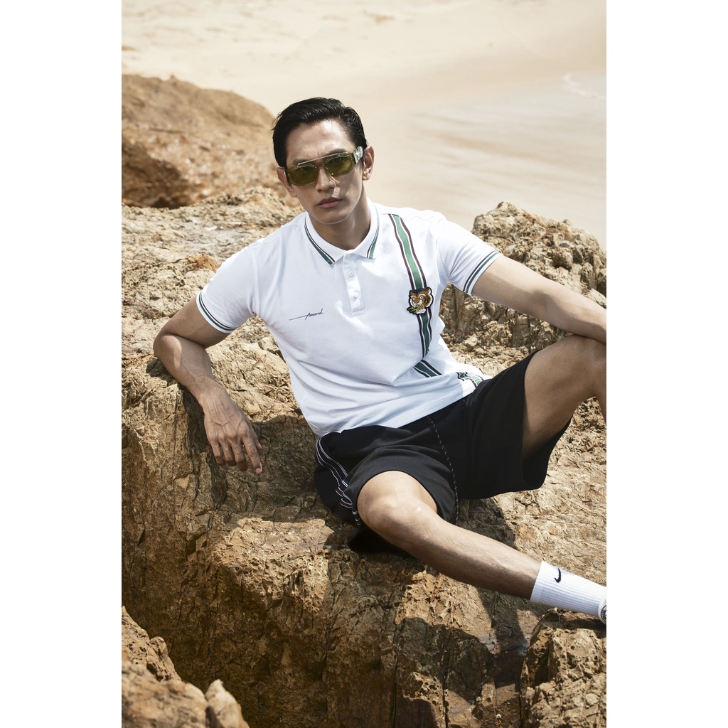 Áo Polo nam Amand x Tiger Patch Polo - White