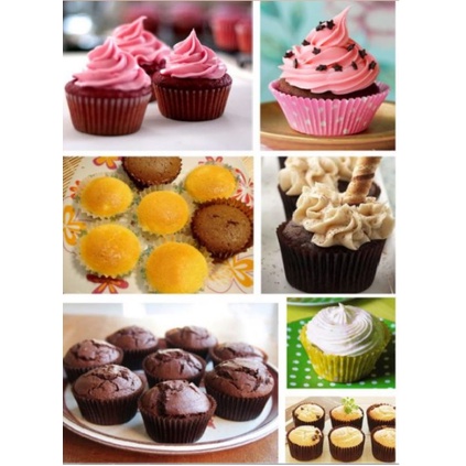 Ly Giấy Cupcake Chống Dính 50 Miếng Nướng Bánh Mufin, Cupcake Không Cần Khuôn – Giao 1 Set Màu Và Họa Tiết Ngẫu Nhiên