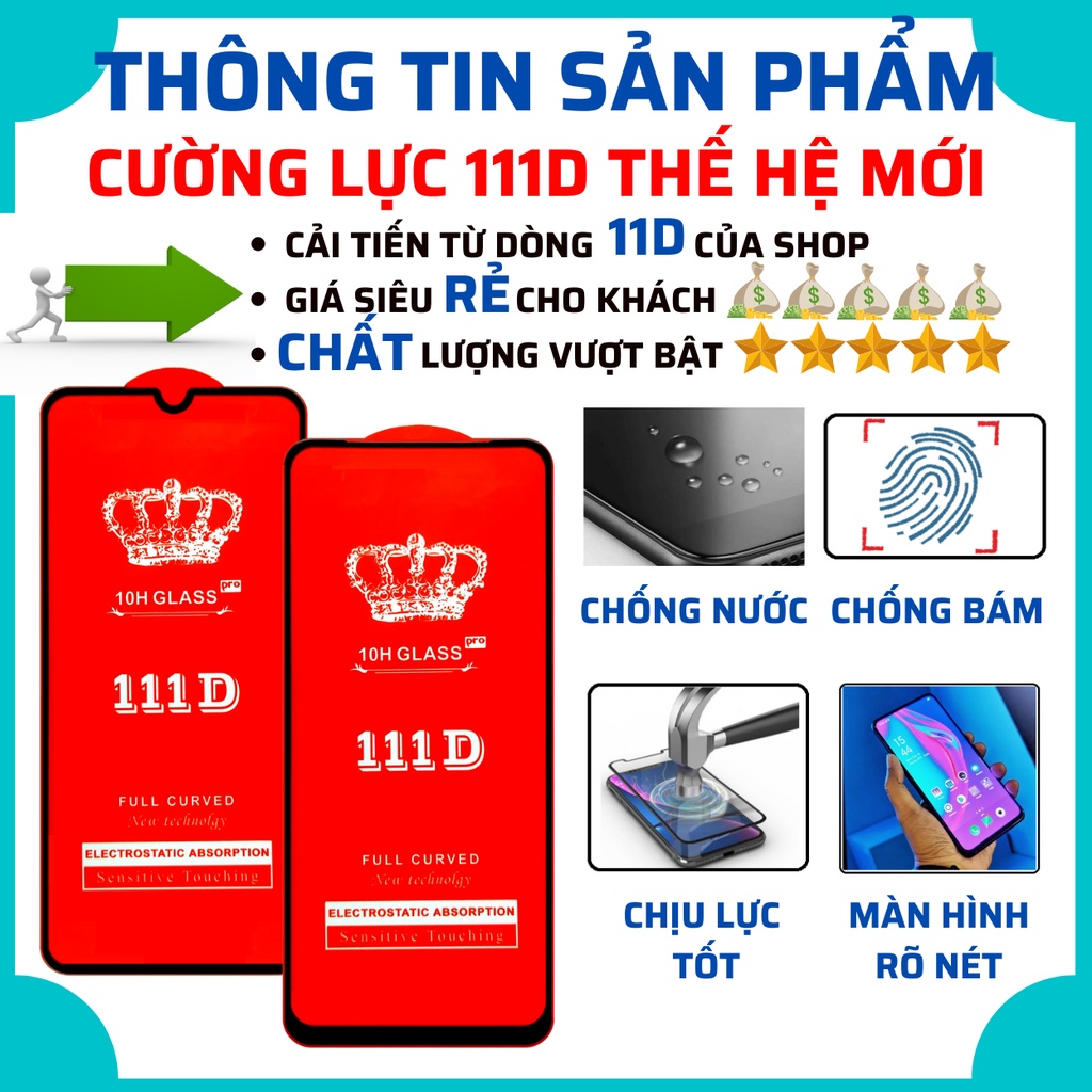 💎CAO CẤP💎 Kính Cường Lực Xiaomi Redmi Note 9s/ 9 Pro/ 9 Pro Max  - Full màn hình 111D và trong suốt - Độ cứng 9H.