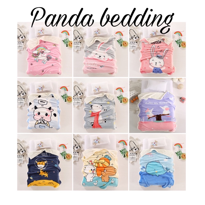Chăn Cừu Tuyết Trẻ Em màu sắc ngộ nghĩnh [ Panda Bedding ]