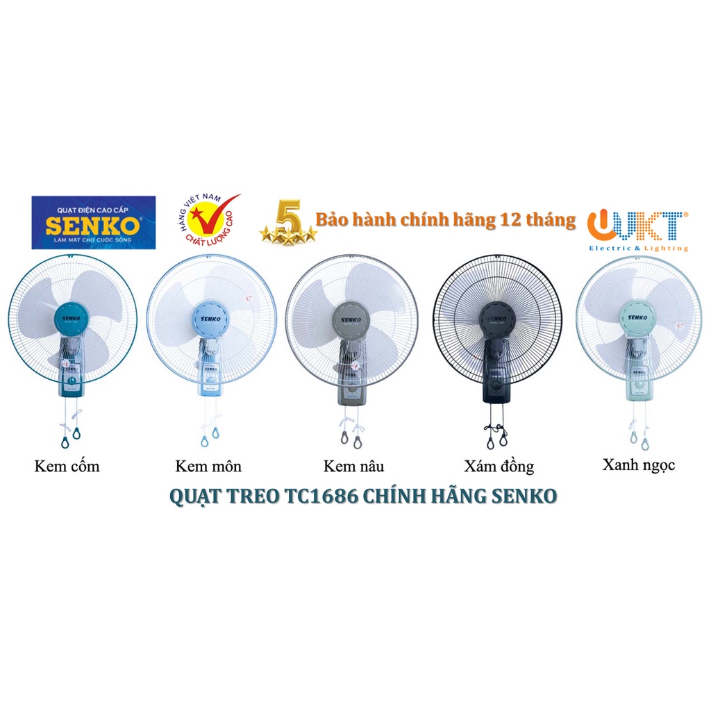 ⚡HÀNG CHÍNH HÃNG - GIAO HỎA TỐC⚡ Quạt điện treo tường 2 dây Senko TC1686