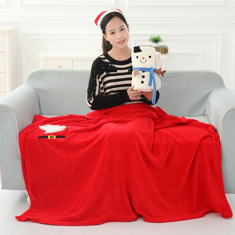 Chăn Bông Mềm In Hình Ông Già Noel