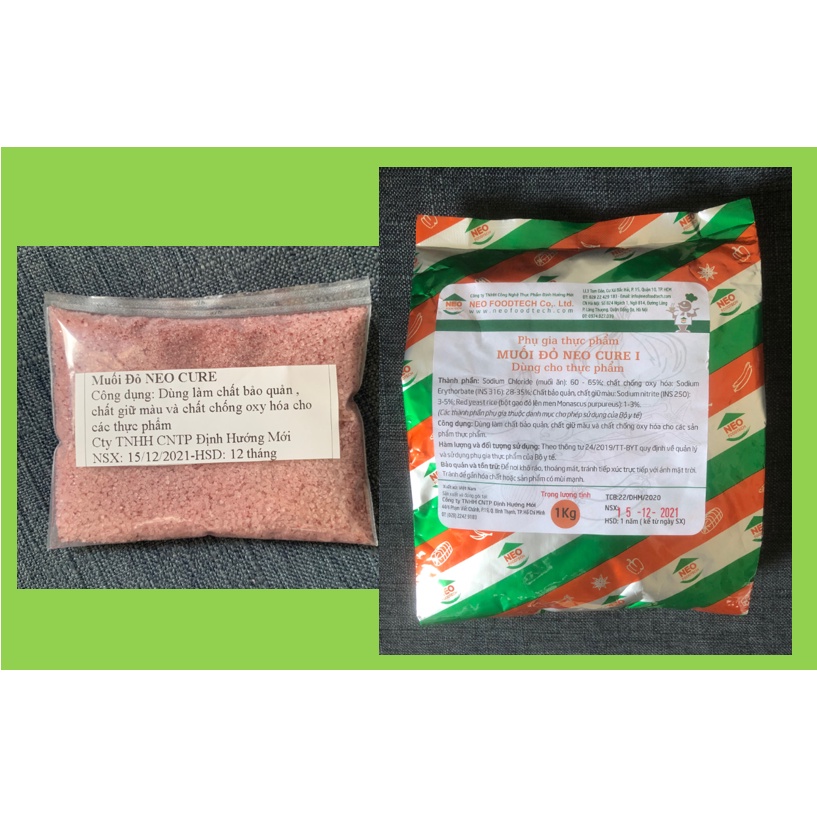 Muối Đỏ NEO CURE 100g sản phẩm phụ gia chuyên dùng cho làm xúc xích lạp xưởng
