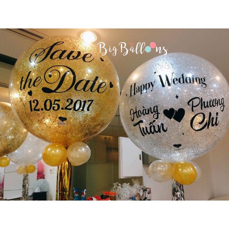 Bong bóng Jumbo trong suốt 90cm bịch 1cái trang trí tiệc Phụ kiện trang trí sinh nhật happy birthday phụ kiện trang trí