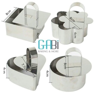 Khuôn ring mousse mini hình tim/vuông/hoa/tròn