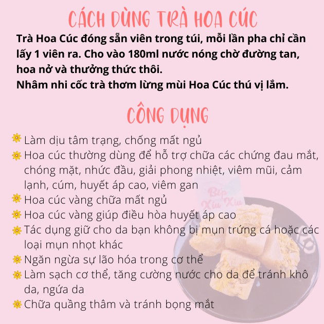 [Giá tốt] - Set Trà Hoa Cúc Đường Phèn - Bếp Xíu Xiu