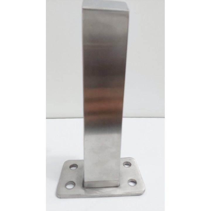 Chân kẹp kính hộp 20*40 cho lan can kính - Trụ inox lan can kính - kẹp kính tay vịn cầu thang