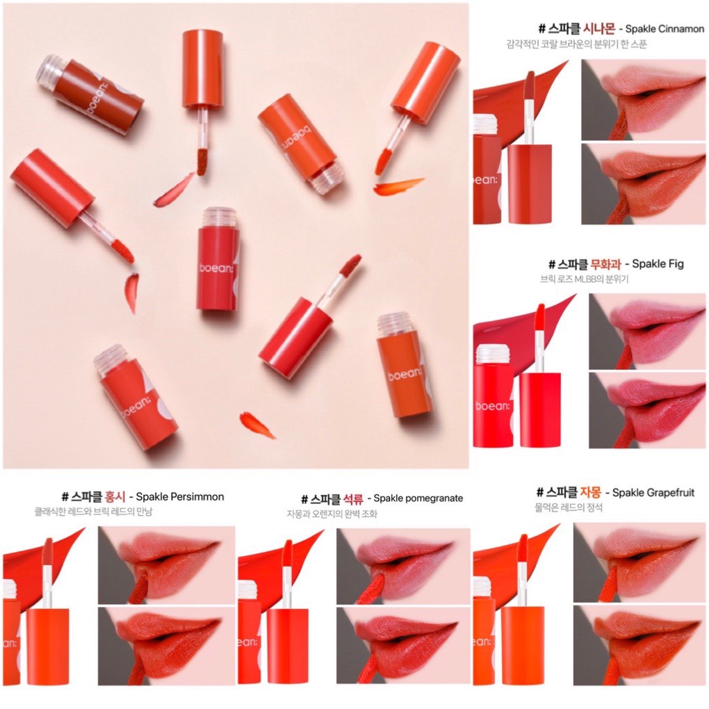 [ Son kem lì ] Son môi Boean Aqua Glow Lip Tint - Son kem lì dạng nước nhẹ