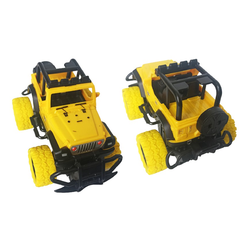 Kagonk Xe ô tô đồ chơi địa hình điều khiển từ xa Mini Car OFF ROAD màu vàng chạy pin cho bé