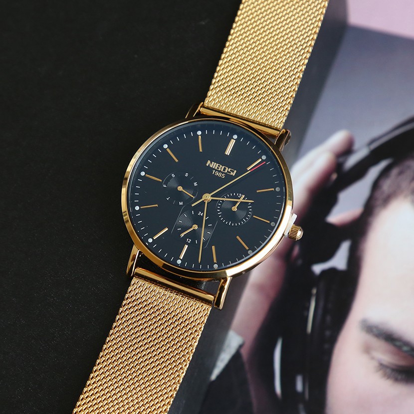 [Tặng vòng tay] Đồng hồ nam NIBOSI chính hãng NI2321-1.01 fullbox dây đeo hợp kim