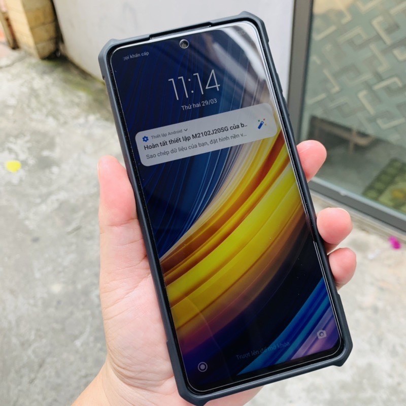 Cường lực Hyper Plus cho máy Xiaomi Redmi POCO F3 - Redmi Note 9s hạn chế bám vân tay, viền vát cong 2,5D , cực mượt