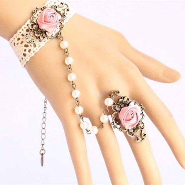 VÒNG TAY REN NỐI NHẪN HOA HỒNG