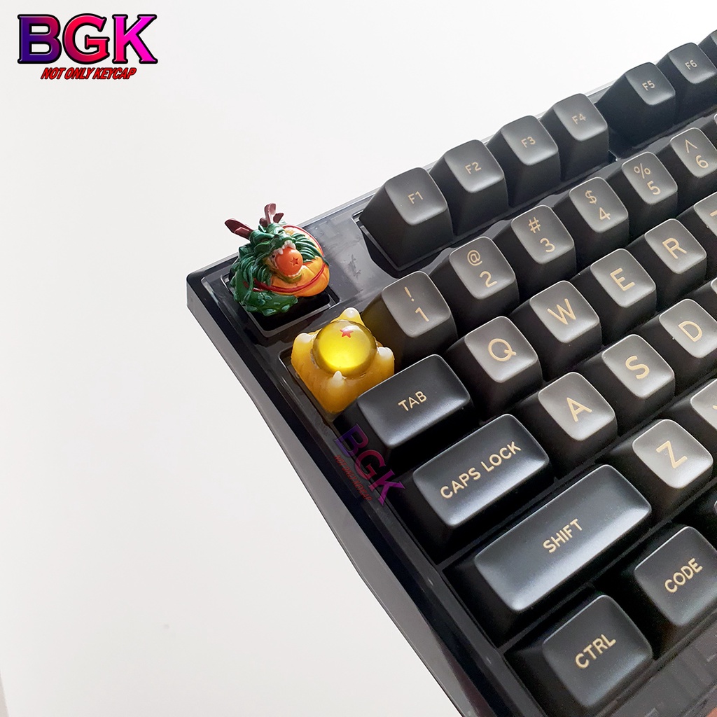 Nút bàn phím keycap Artisan Hình Viên Ngọc Rồng Bằng Cast Resin Đổ Từng Lớp Xuyên LED