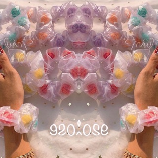 [ Sỉ và Lẻ ] Cột tóc Scrunchies - Scrunchies hoa rơi - Scrunchies voan kính dạ quang