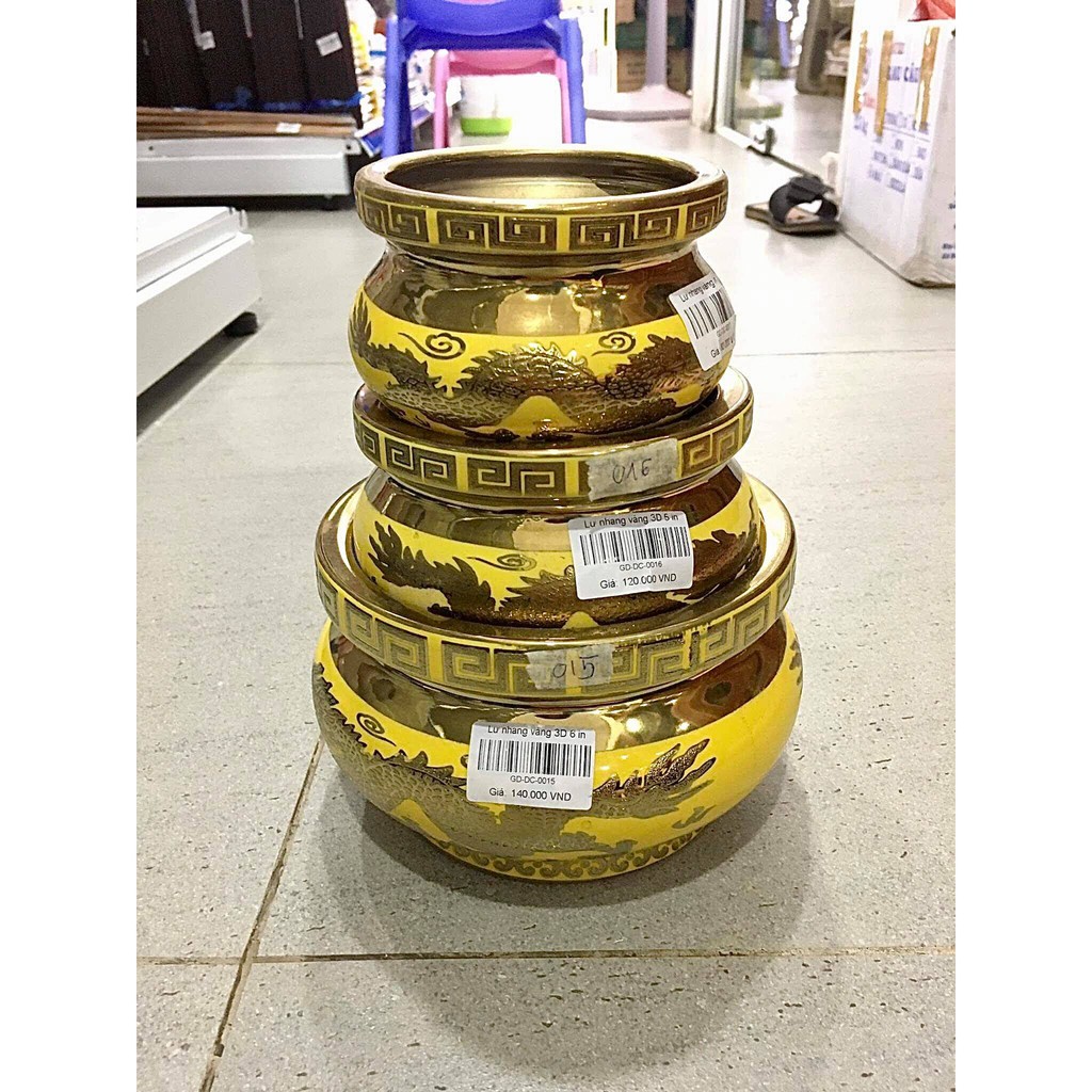 Lư nhang vàng 3D 4in, 5in, 6in