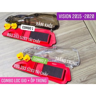 Combo lọc gió thép + ốp trong suốt vision 2015 - 2020