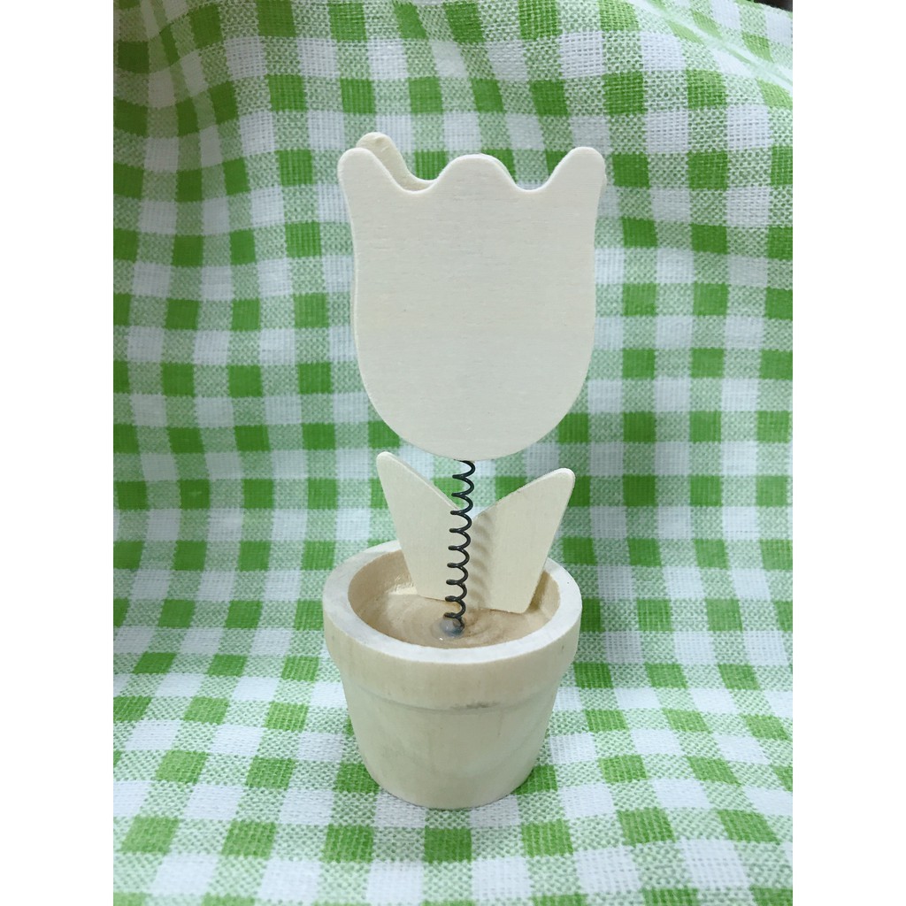 Chậu Hoa Gỗ -Kẹp Giấy Note Hoặc Hình Ảnh